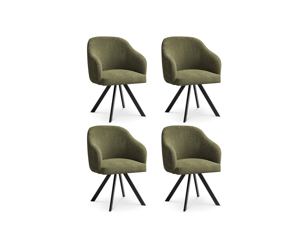Lot de chaises SOPHIE tissu texturé et pieds étoile