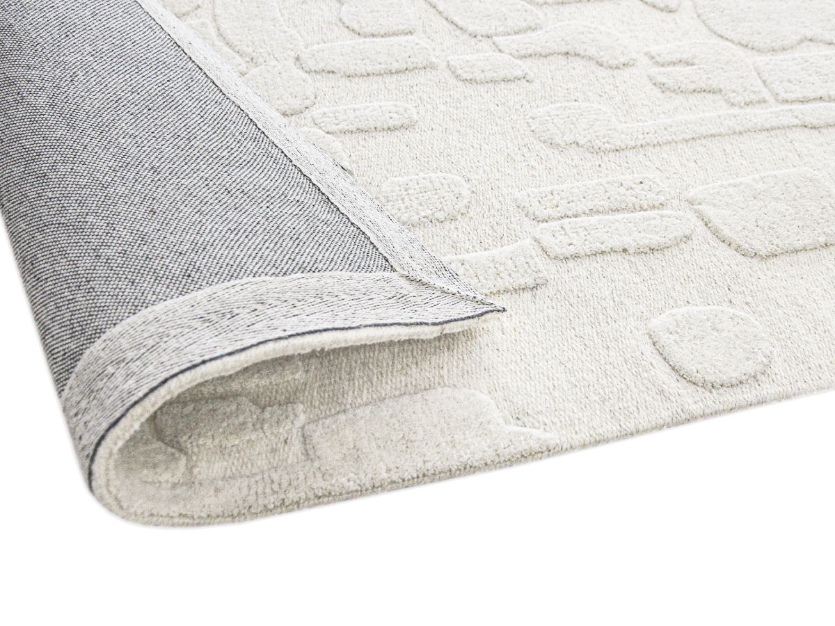 Tapis poils ras ARADIA motif géometrique crème — vue 5