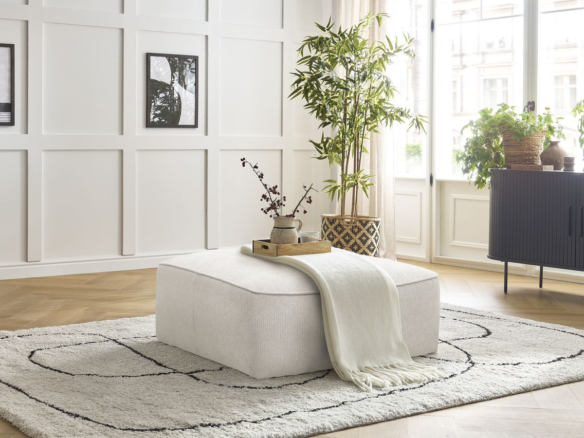 Pouf LEOPOLD tissu chiné