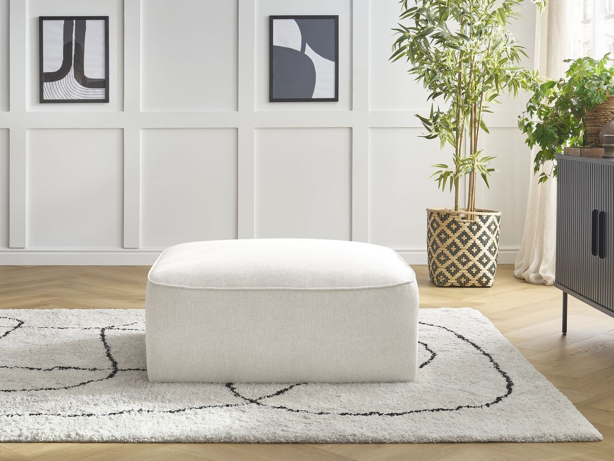 Pouf LEOPOLD tissu chiné