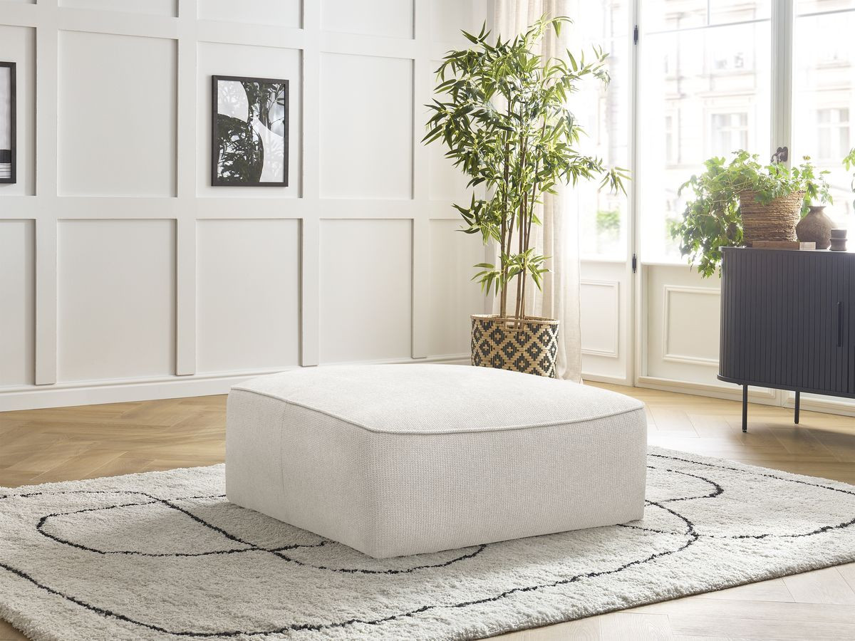 Pouf LEOPOLD chiné blanc — vue 5