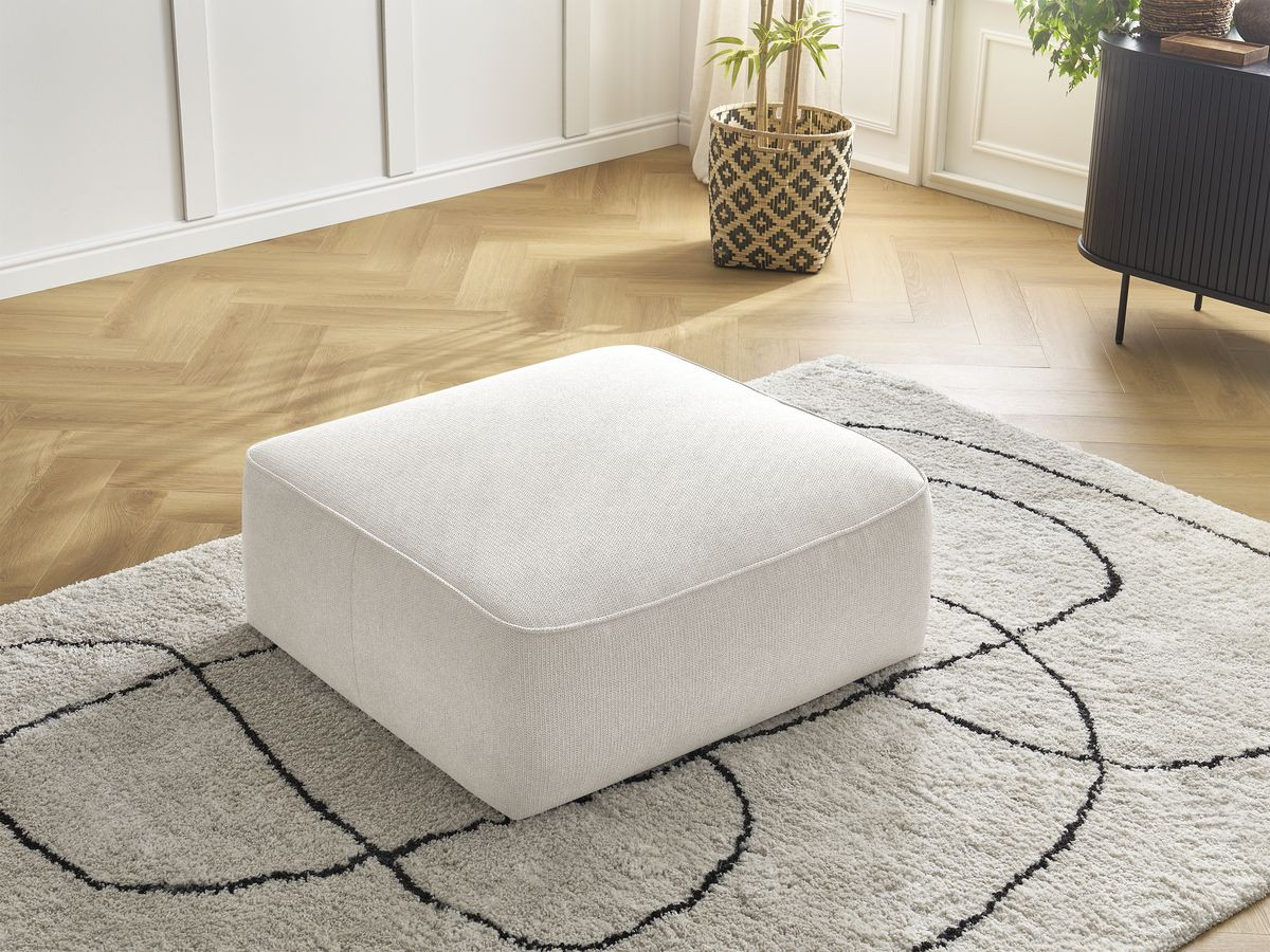 Pouf LEOPOLD tissu chiné