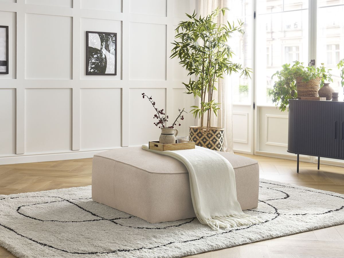 Pouf LEOPOLD tissu chiné