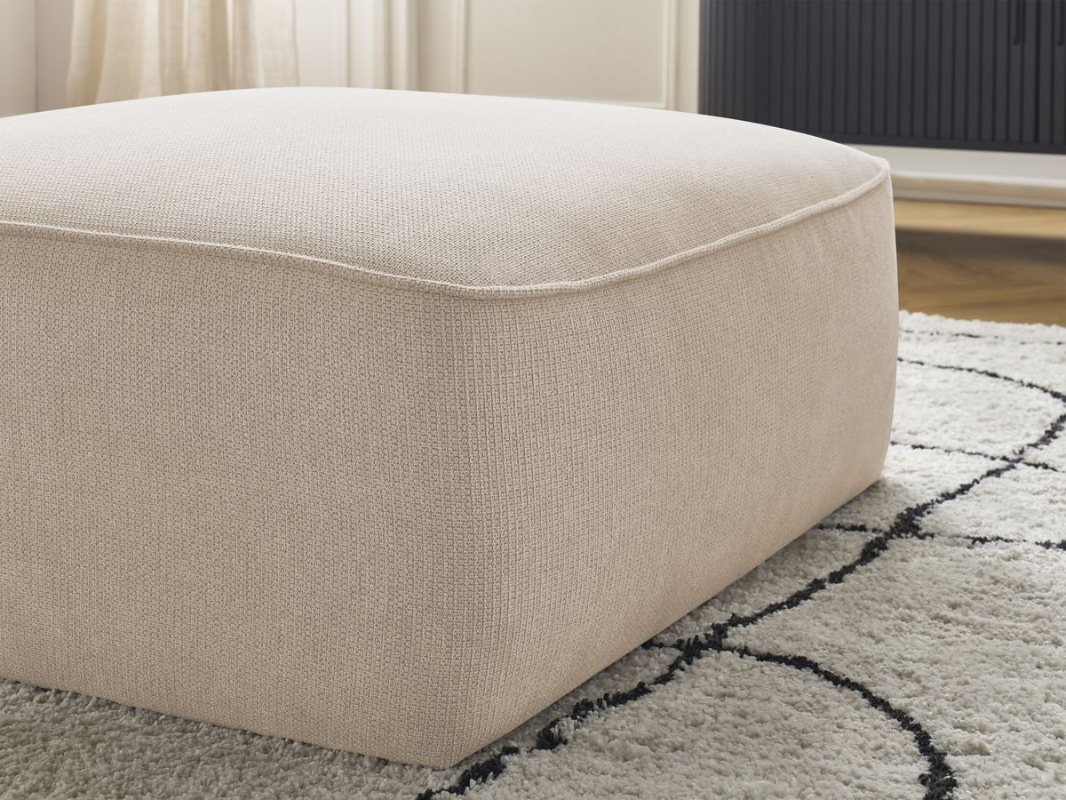 Pouf LEOPOLD tissu chiné
