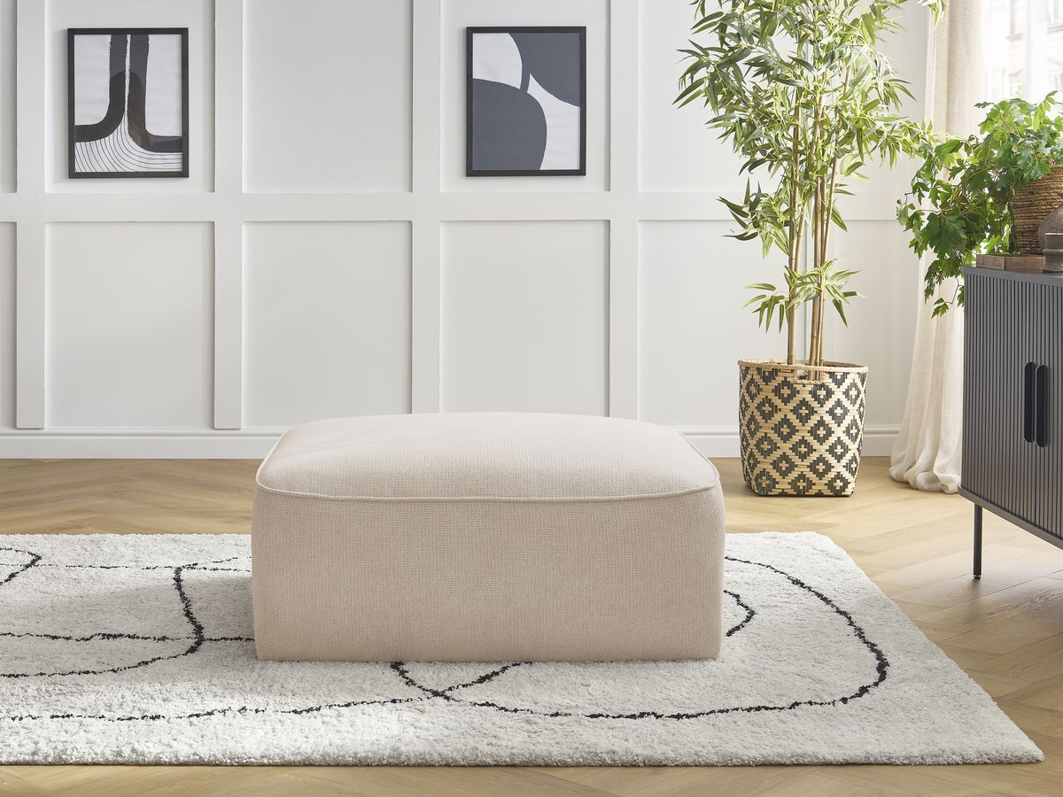 Pouf LEOPOLD tissu chiné