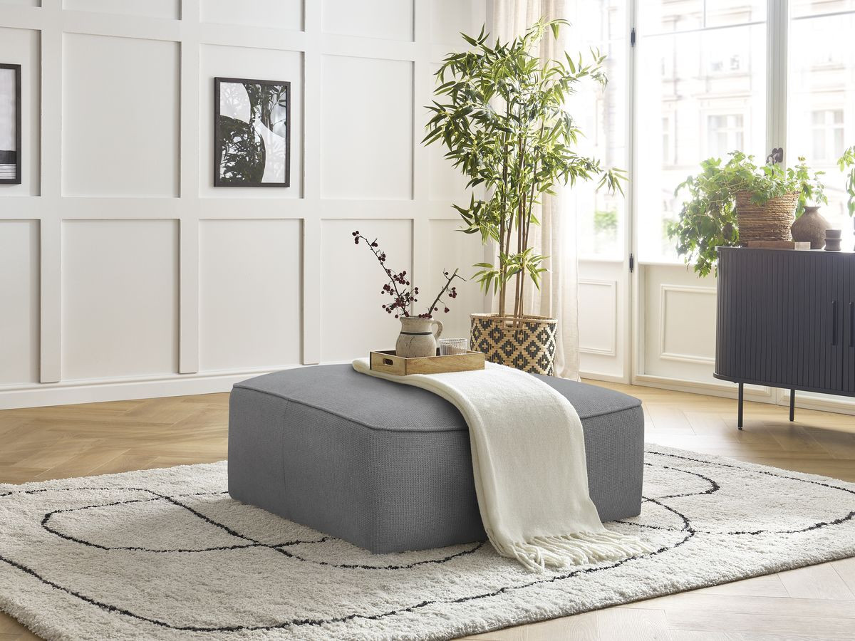 Pouf LEOPOLD tissu chiné