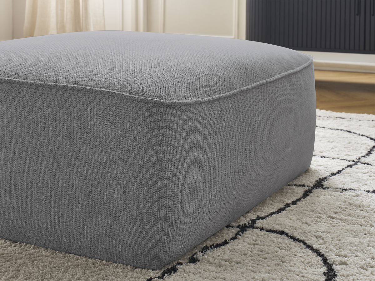 Pouf LEOPOLD tissu chiné