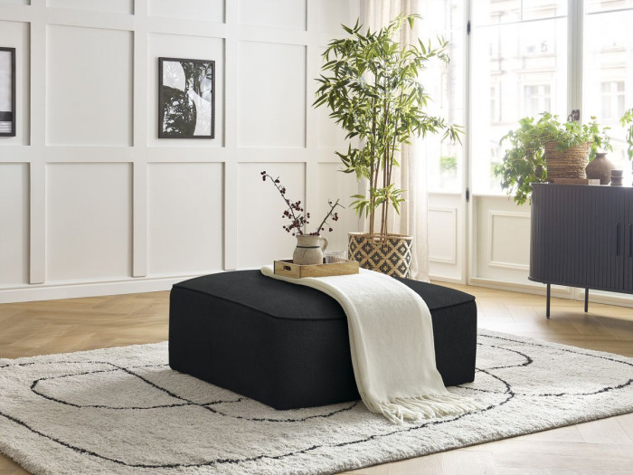 Pouf LEOPOLD tissu chiné