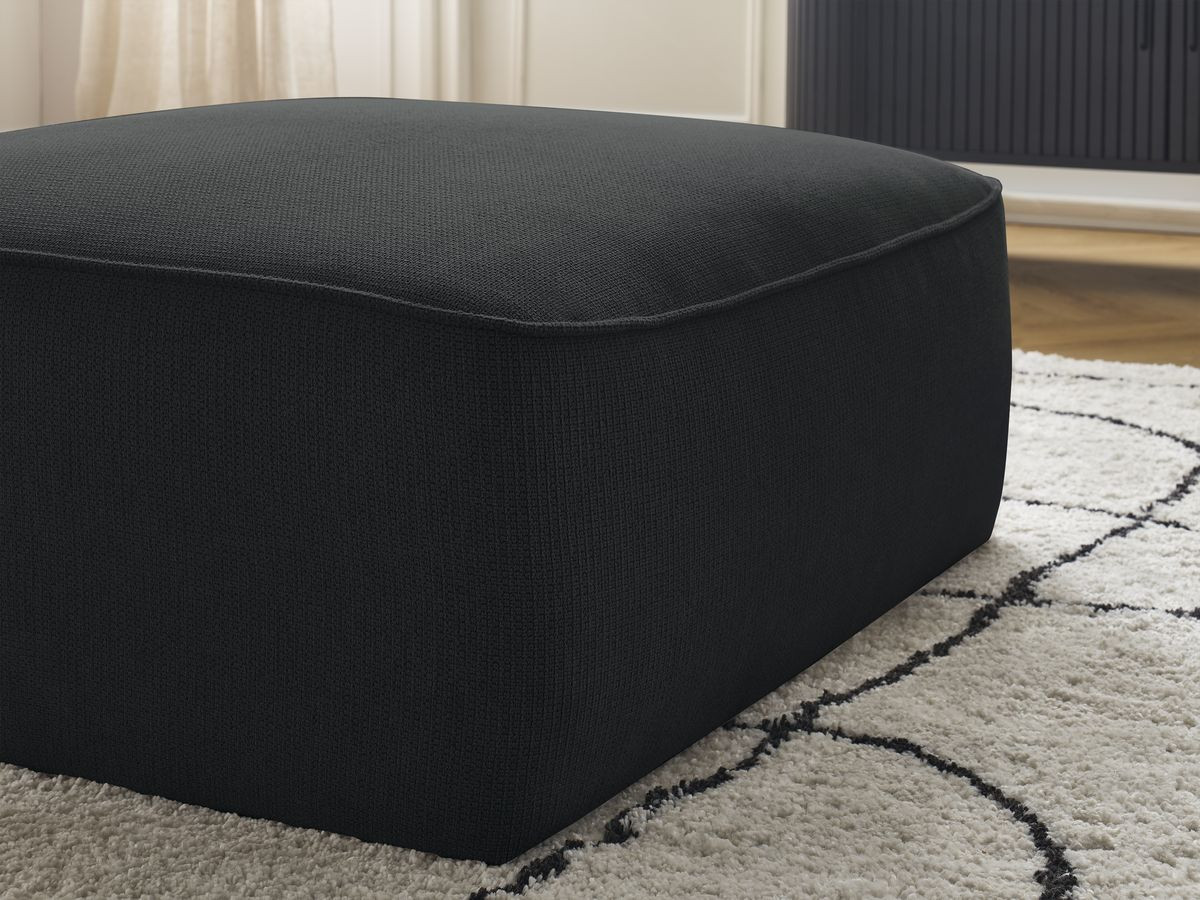 Pouf LEOPOLD tissu chiné