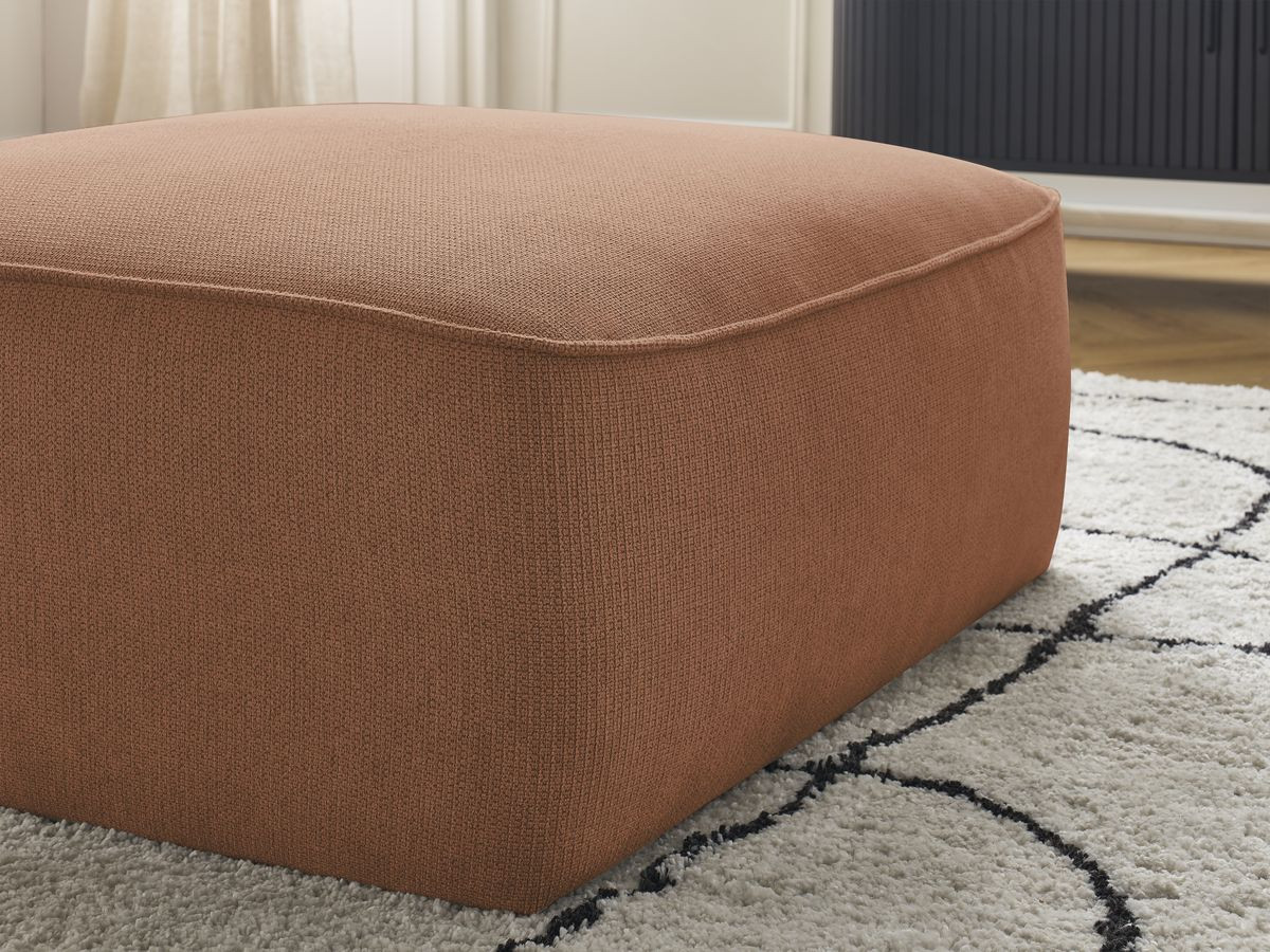Pouf LEOPOLD tissu chiné