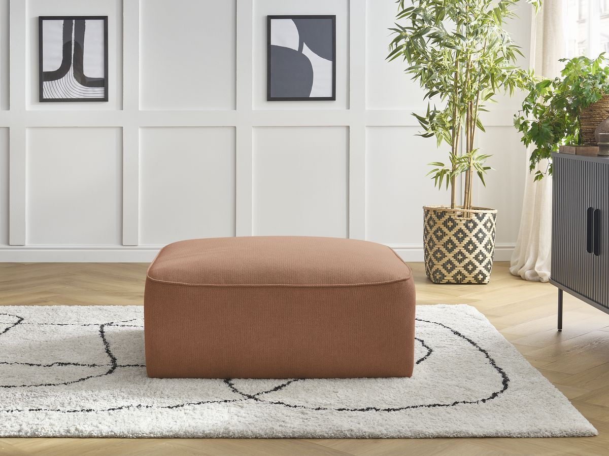 Pouf LEOPOLD tissu chiné