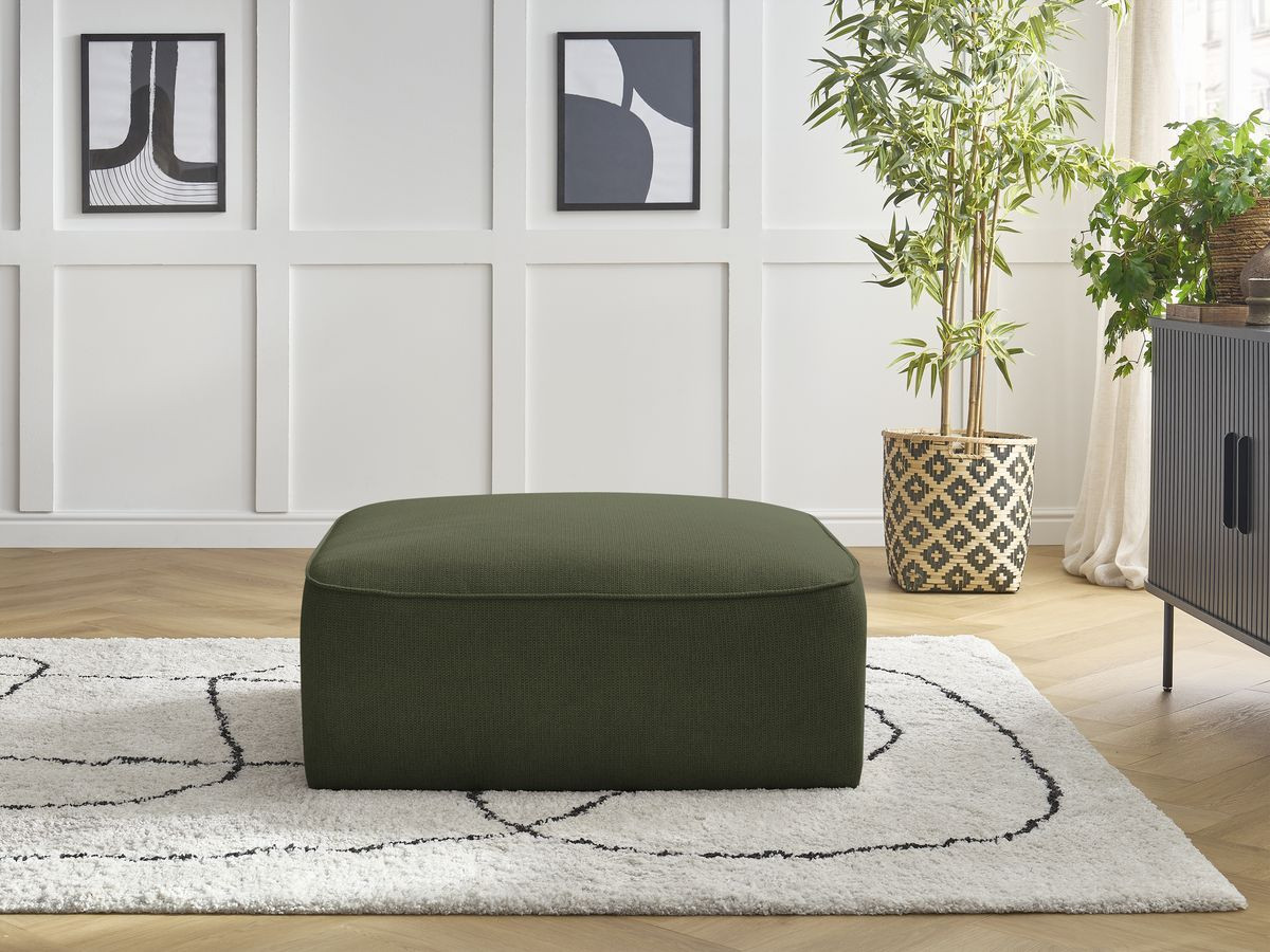 Pouf LEOPOLD tissu chiné