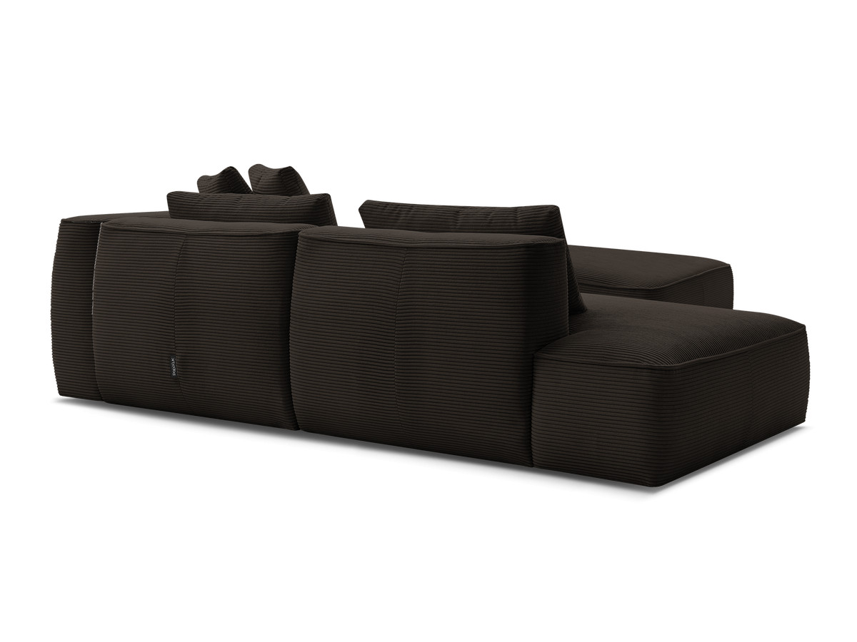 Canapé droit fixe 3 places LEOPOLD velours côtelé avec pouf