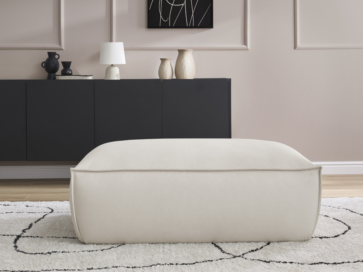 Pouf BOHEME cuir végan beige — vue 5
