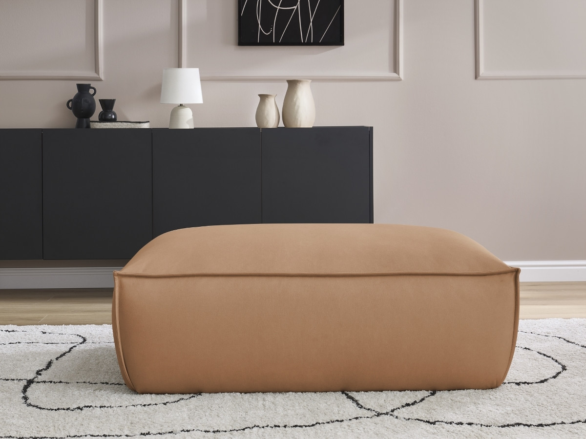 Pouf BOHEME cuir végan marron clair — vue 5