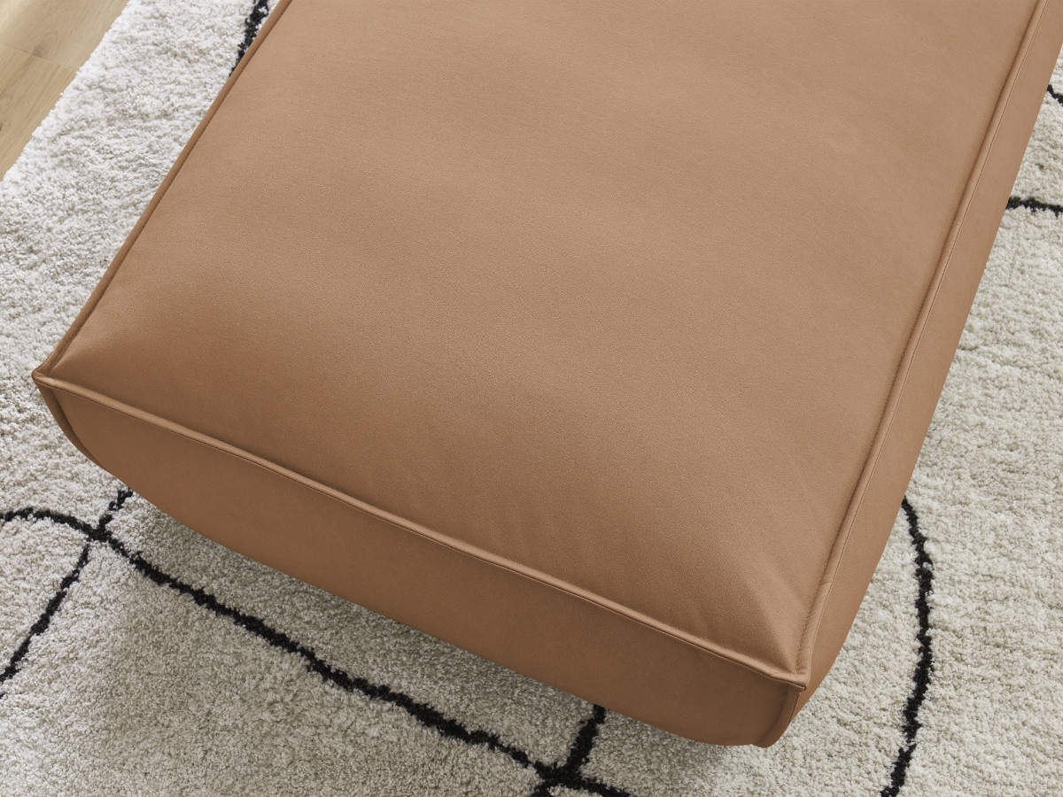 Canapé d'angle fixe EVEREST tissu chiné - Orange - Angle droit - 10 coussins