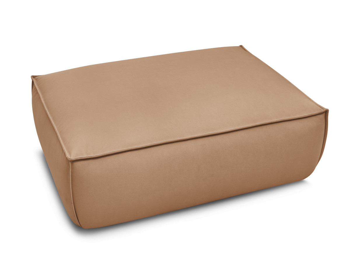 Canapé d'angle fixe EVEREST tissu chiné - Orange - Angle droit - 10 coussins