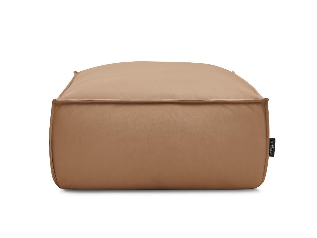 Canapé d'angle fixe EVEREST tissu chiné - Orange - Angle droit - 10 coussins