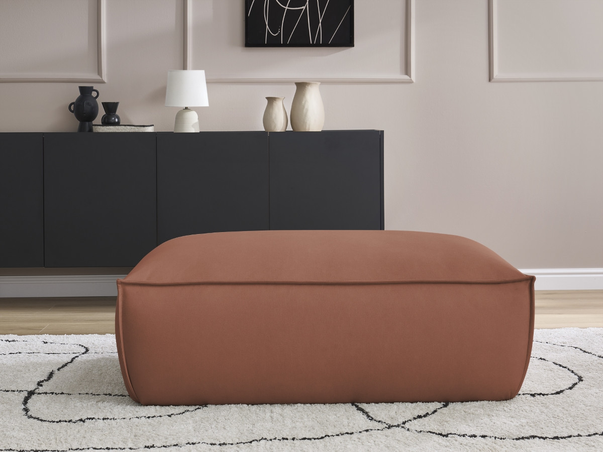 Pouf BOHEME cuir végan marron foncé — vue 5