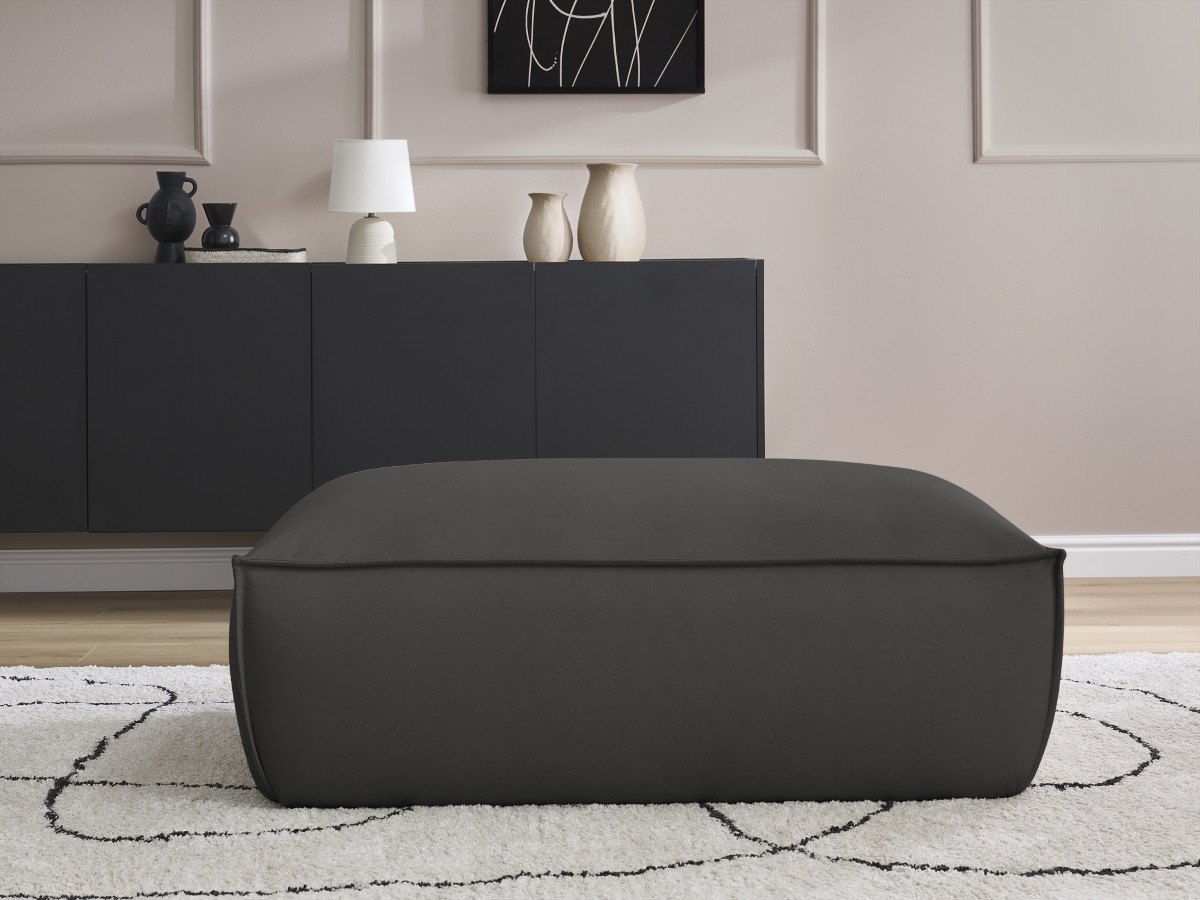 Pouf BOHEME cuir végan noir — vue 5