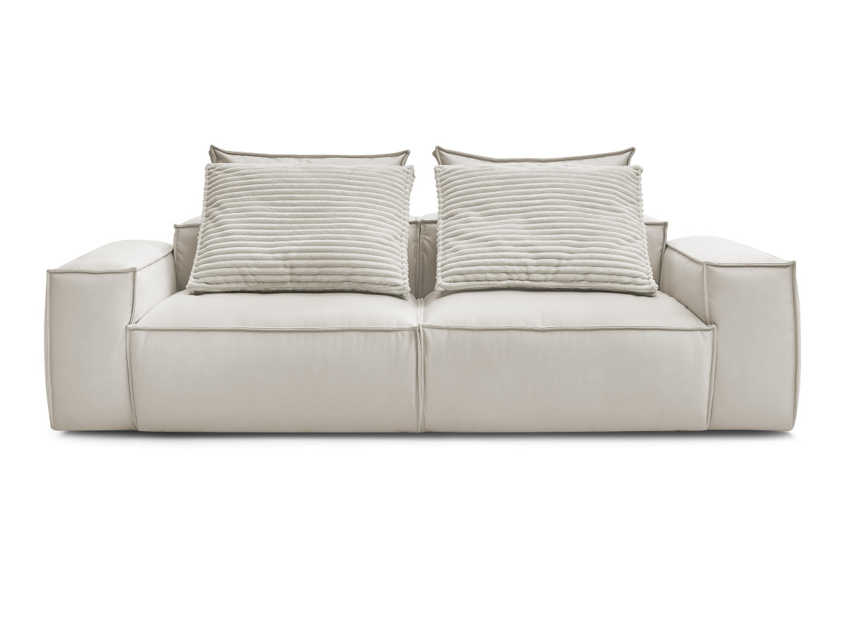 Canapé droit fixe 3 places ultra moelleux BOHEME cuir végan