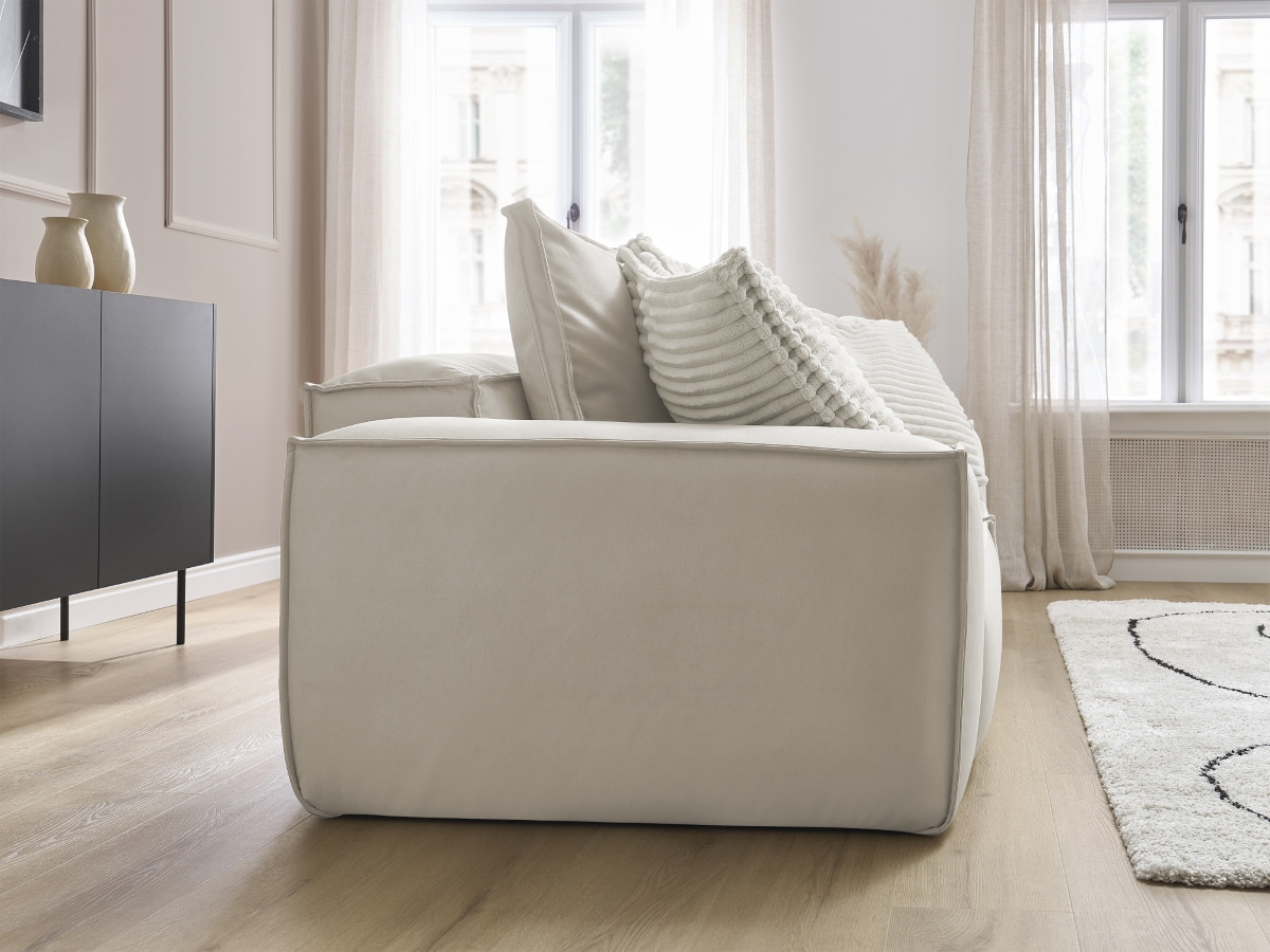 Canapé droit fixe 3 places ultra moelleux BOHEME cuir végan