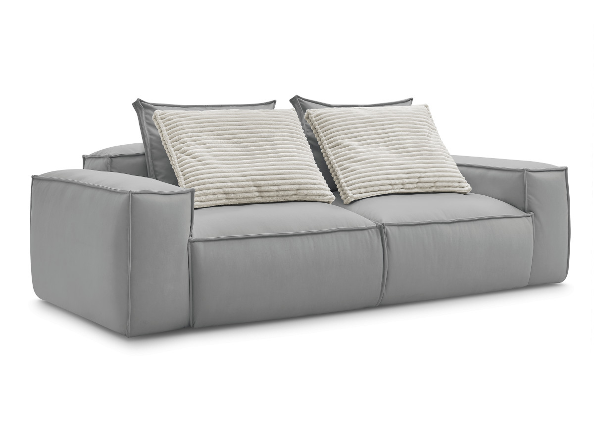Canapé droit fixe 3 places ultra moelleux BOHEME cuir végan