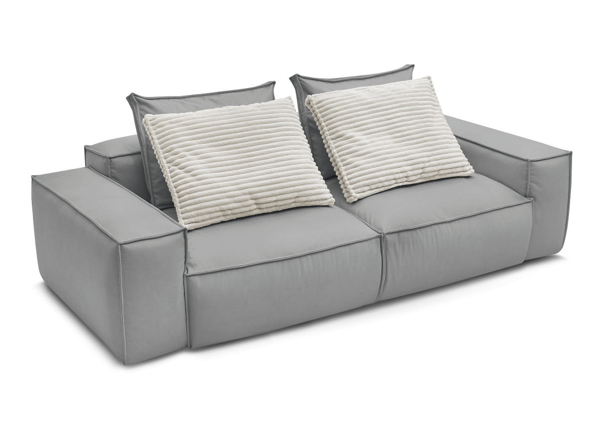 Canapé droit fixe 3 places ultra moelleux BOHEME cuir végan