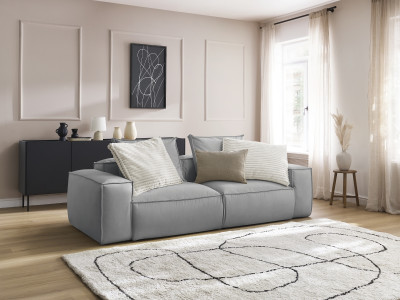 Canapé droit fixe 3 places ultra moelleux BOHEME cuir végan