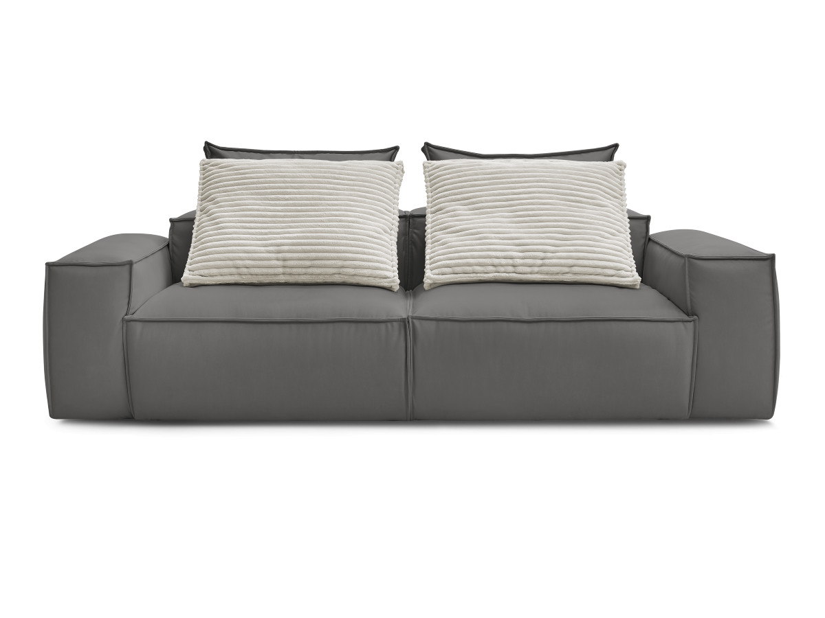 Canapé droit fixe 3 places ultra moelleux BOHEME cuir végan