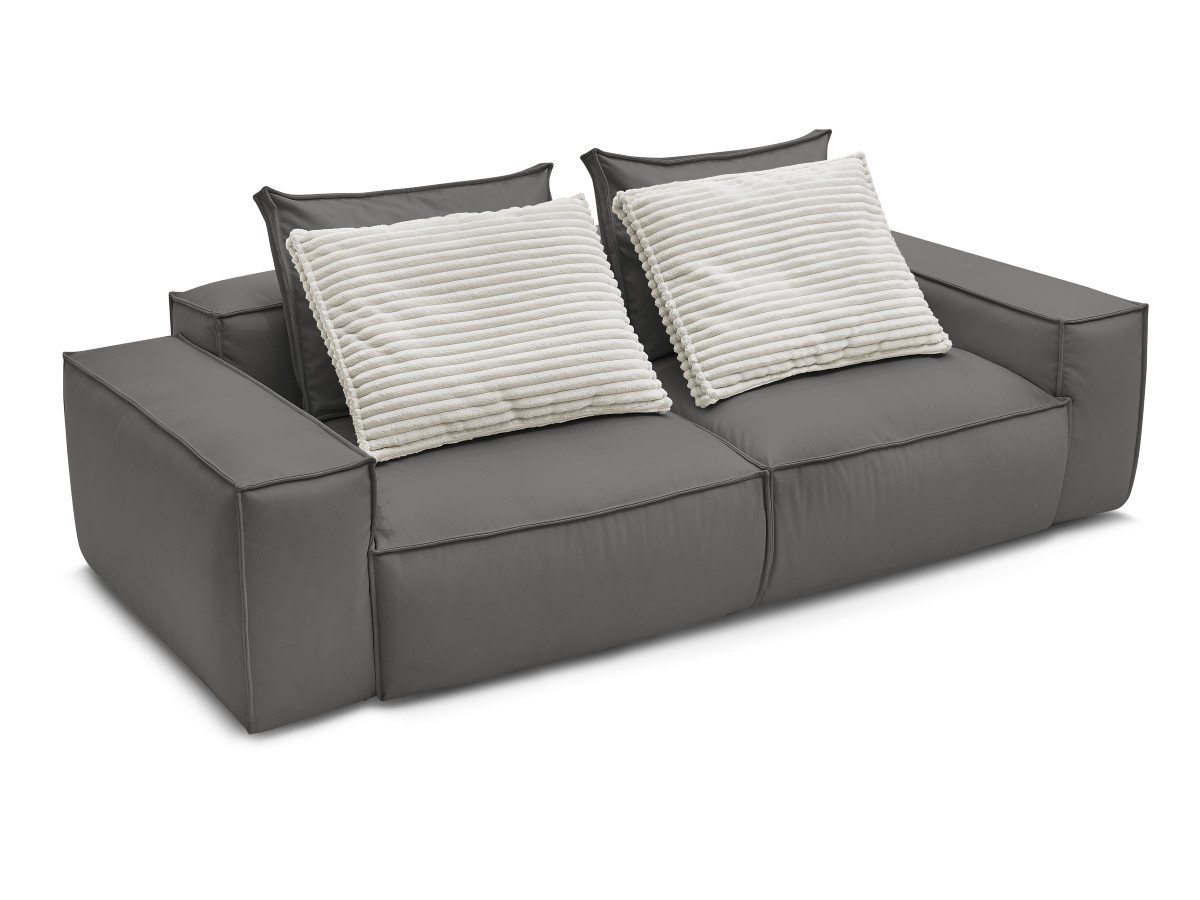 Canapé droit fixe 3 places ultra moelleux BOHEME cuir végan