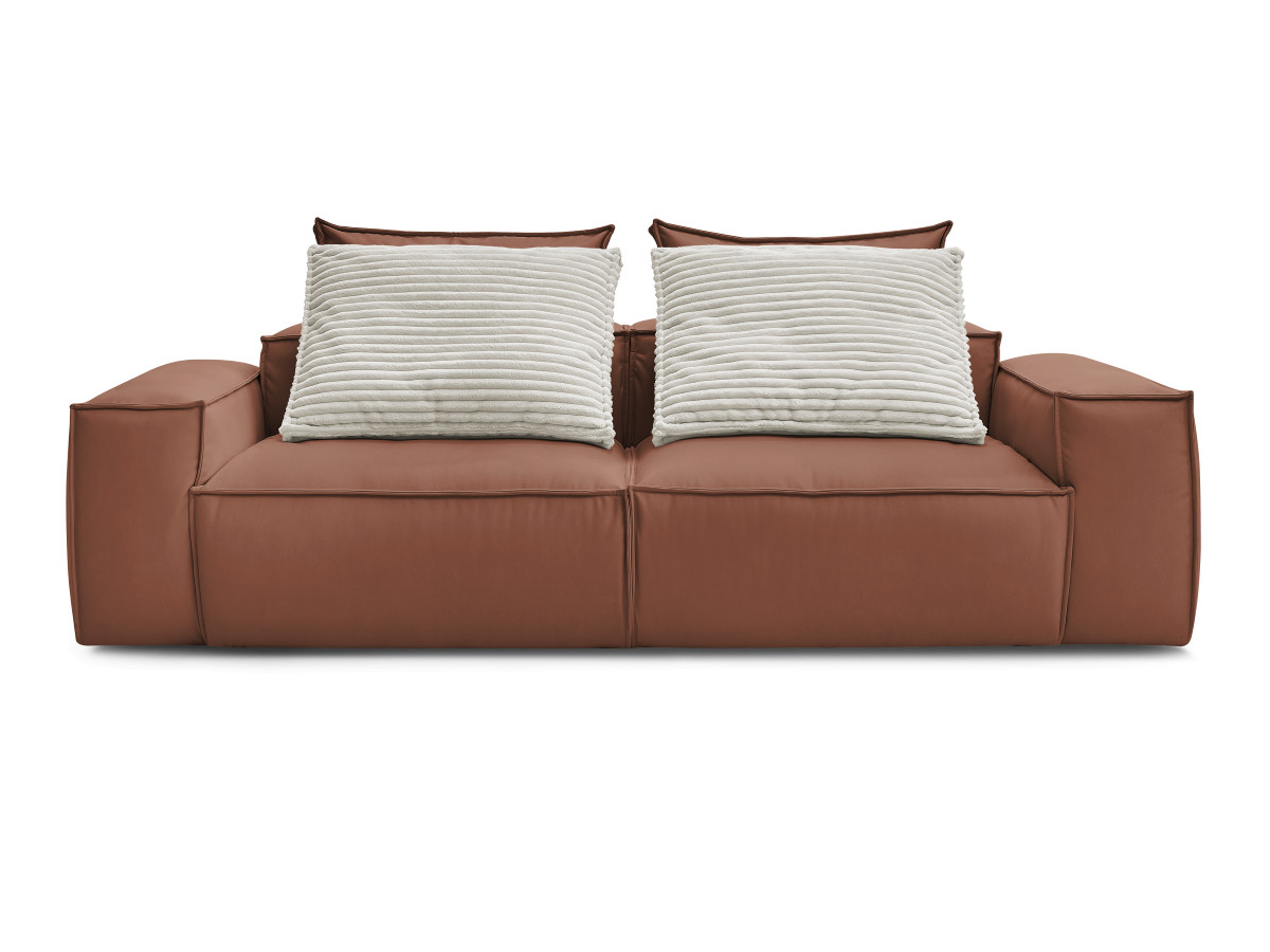 Canapé droit fixe 3 places ultra moelleux BOHEME cuir végan