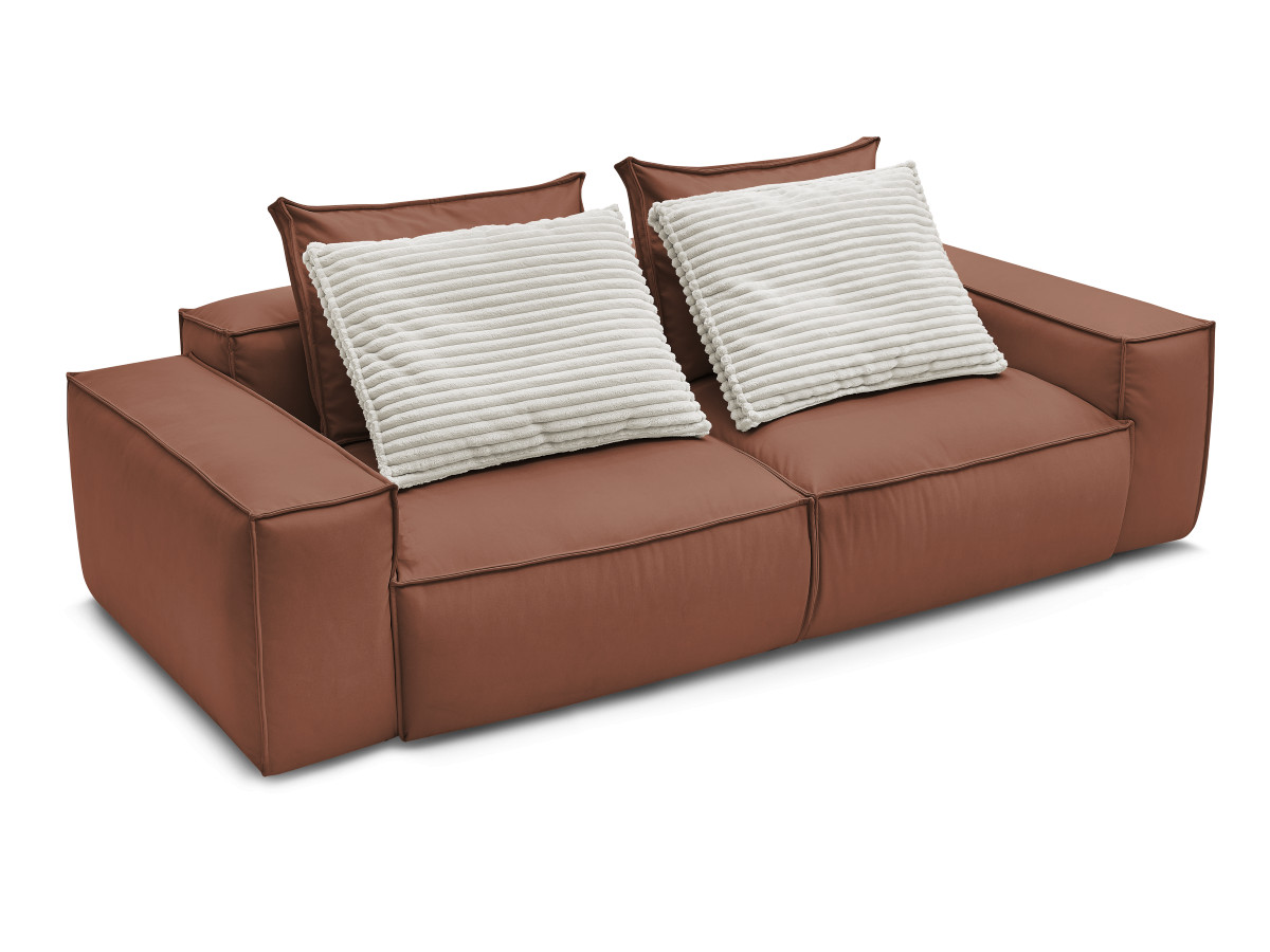 Canapé droit fixe 3 places ultra moelleux BOHEME cuir végan