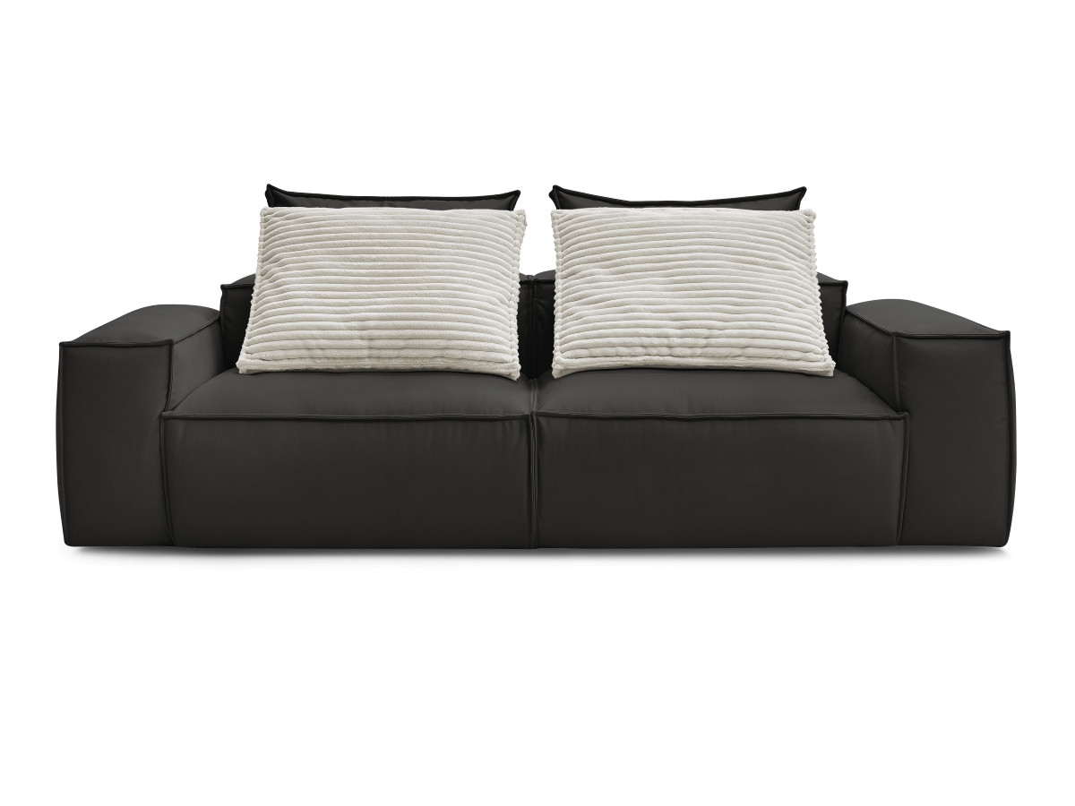 Canapé droit fixe 3 places ultra moelleux BOHEME cuir végan
