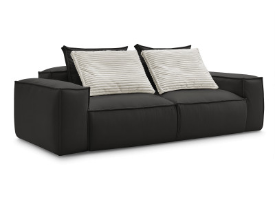 Canapé droit fixe 3 places ultra moelleux BOHEME cuir végan