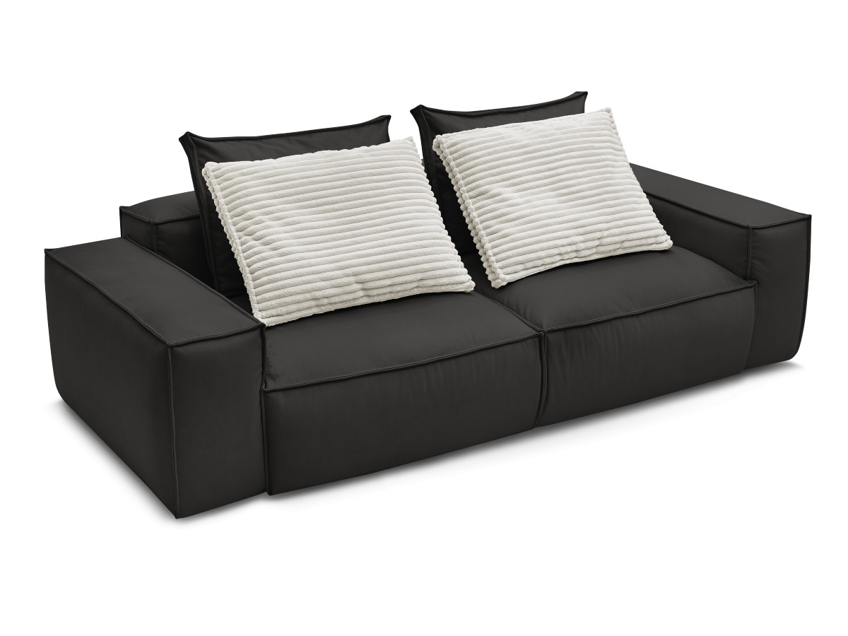Canapé droit fixe 3 places ultra moelleux BOHEME cuir végan