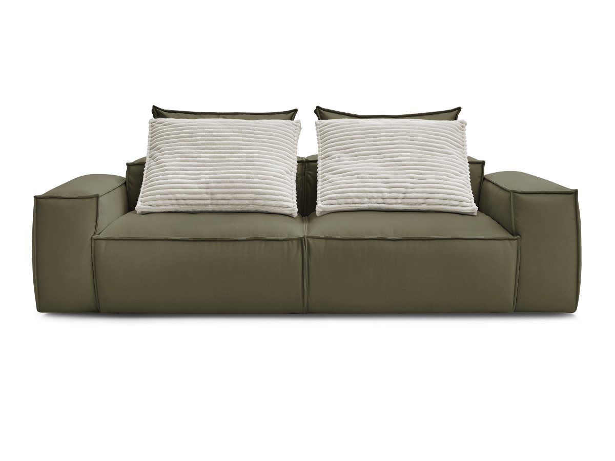 Canapé droit fixe 3 places ultra moelleux BOHEME cuir végan