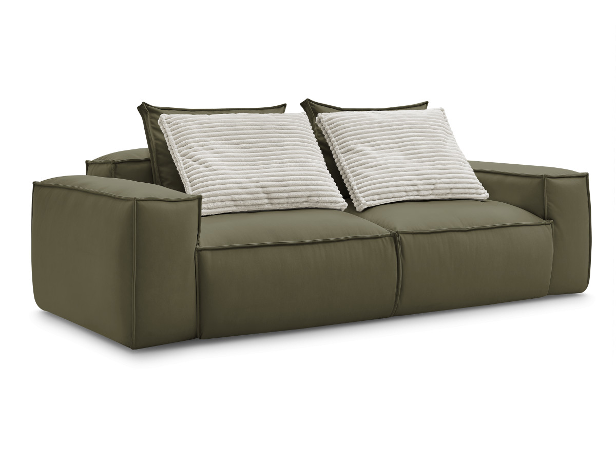 Canapé droit fixe 3 places ultra moelleux BOHEME cuir végan
