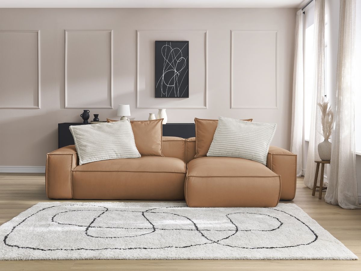 Canapé d'angle réversible ultra moelleux BOHEME cuir végan