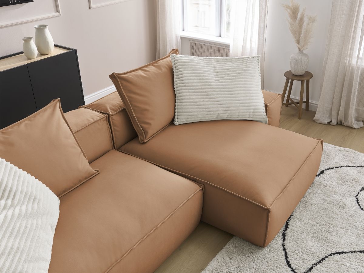 Canapé d'angle réversible ultra moelleux BOHEME cuir végan