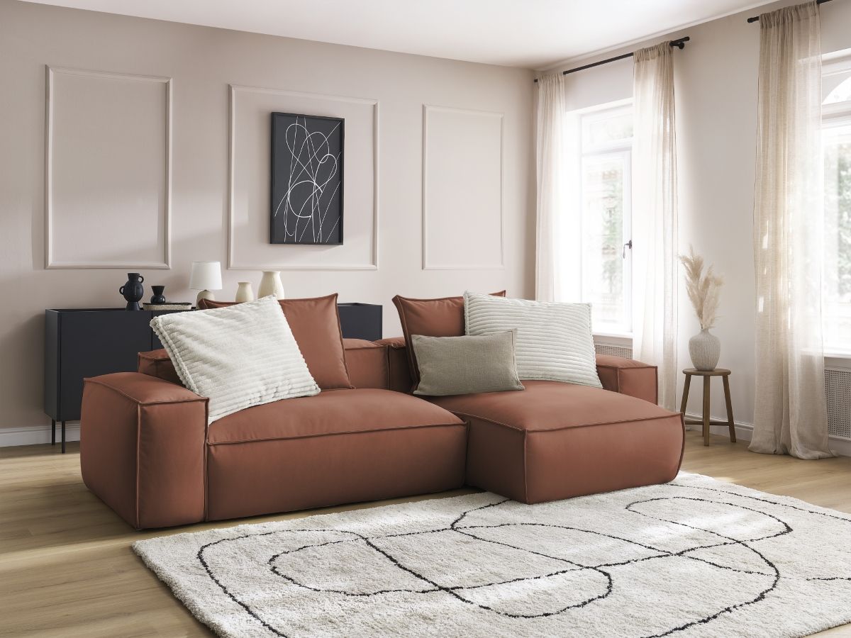 Canapé d'angle réversible ultra moelleux BOHEME cuir végan