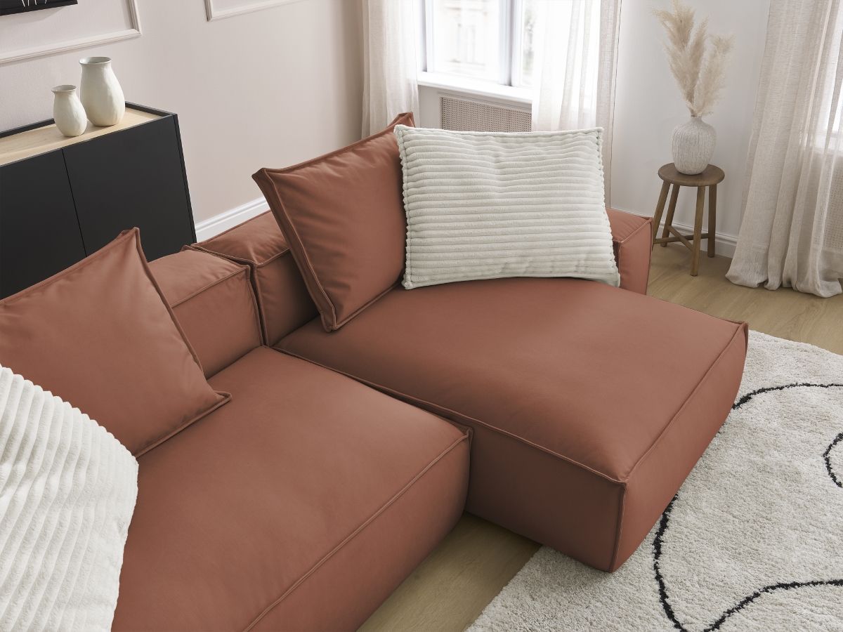Canapé d'angle réversible ultra moelleux BOHEME cuir végan