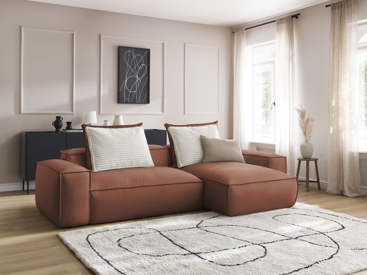 Canapé d'angle réversible ultra moelleux BOHEME cuir végan