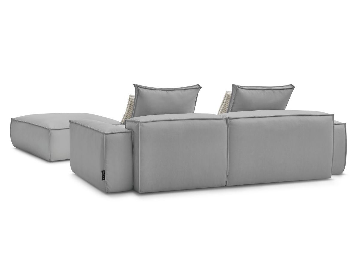 Canapé d'angle réversible ultra moelleux BOHEME cuir végan avec pouf