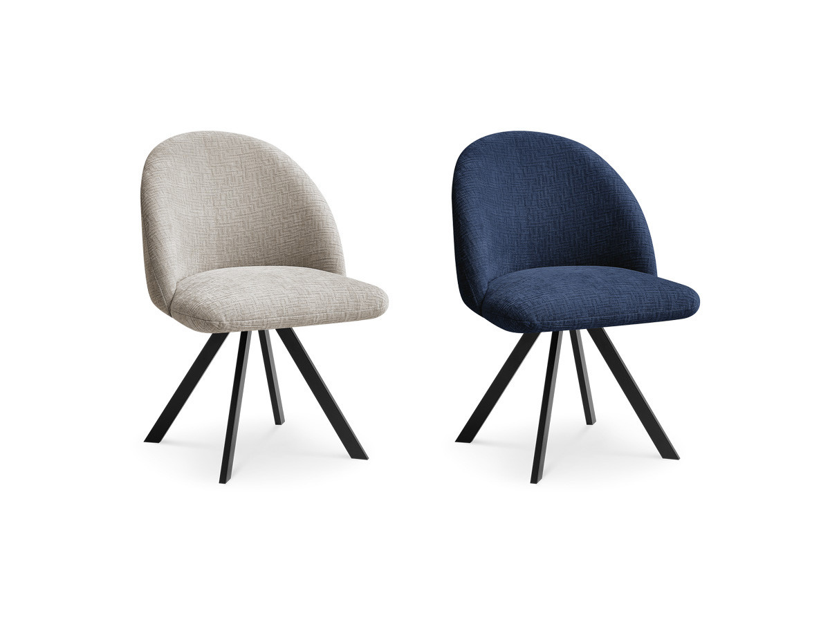 Set LALIE-stoelen met structuurstof en stervormige poten