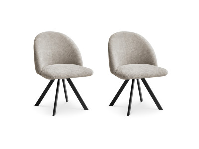 Lot de chaises LALIE tissu texturé et pieds étoile