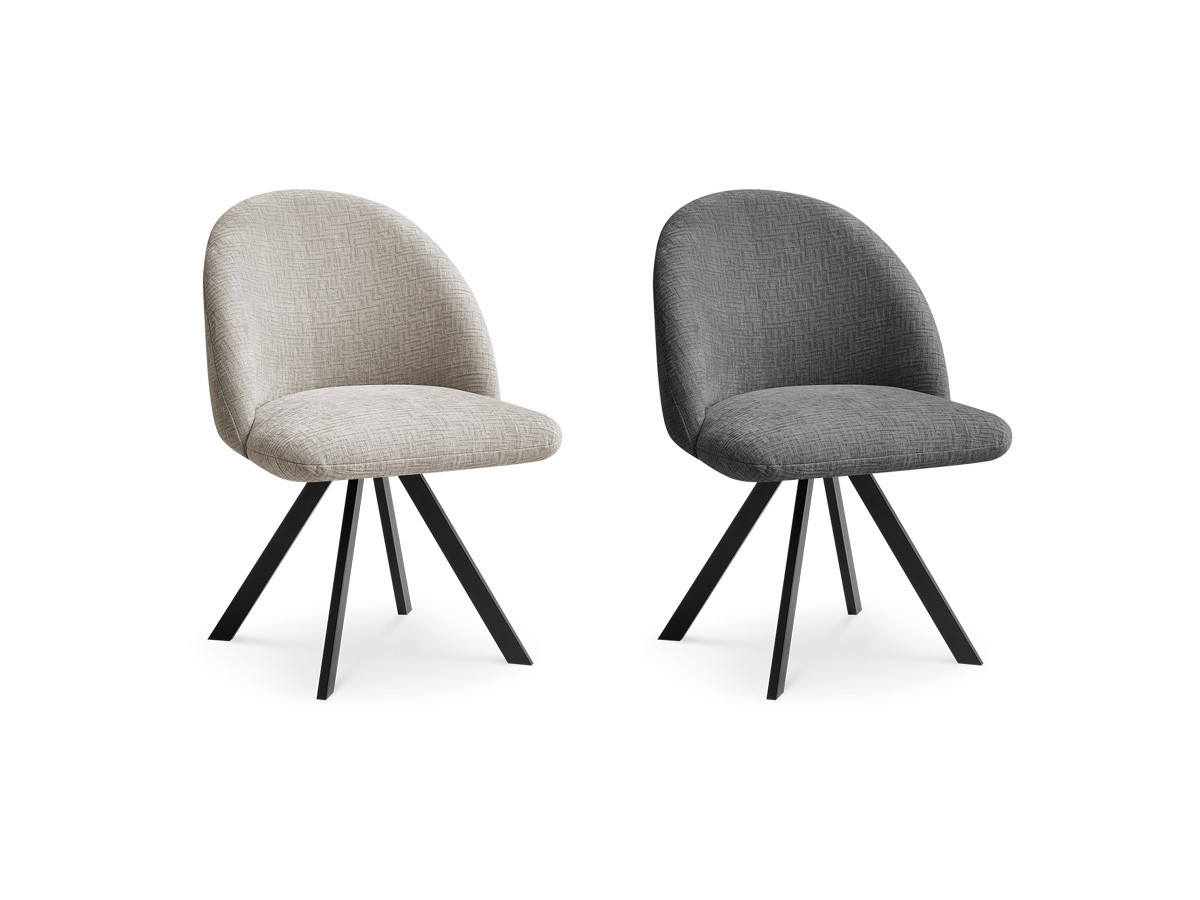 Set LALIE-stoelen met structuurstof en stervormige poten