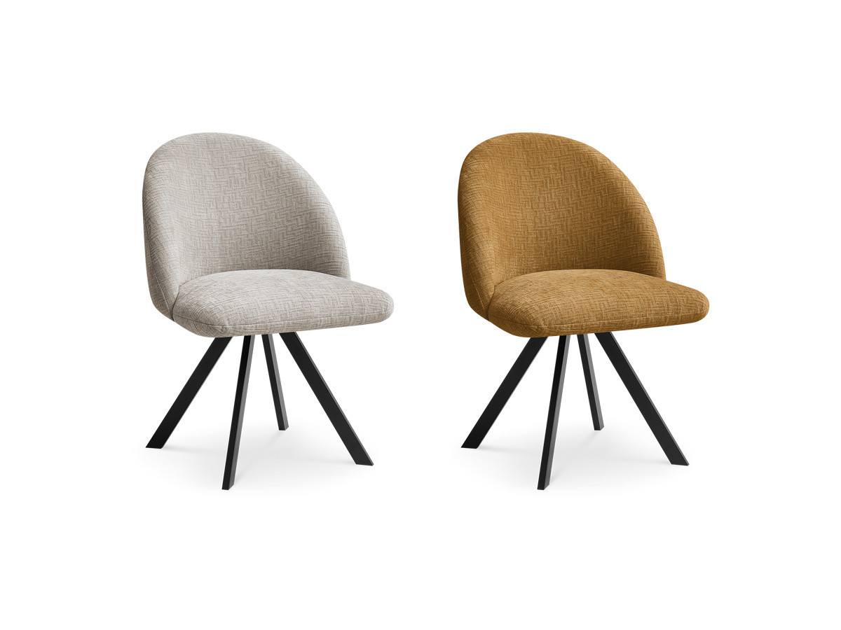 Set LALIE-stoelen met structuurstof en stervormige poten