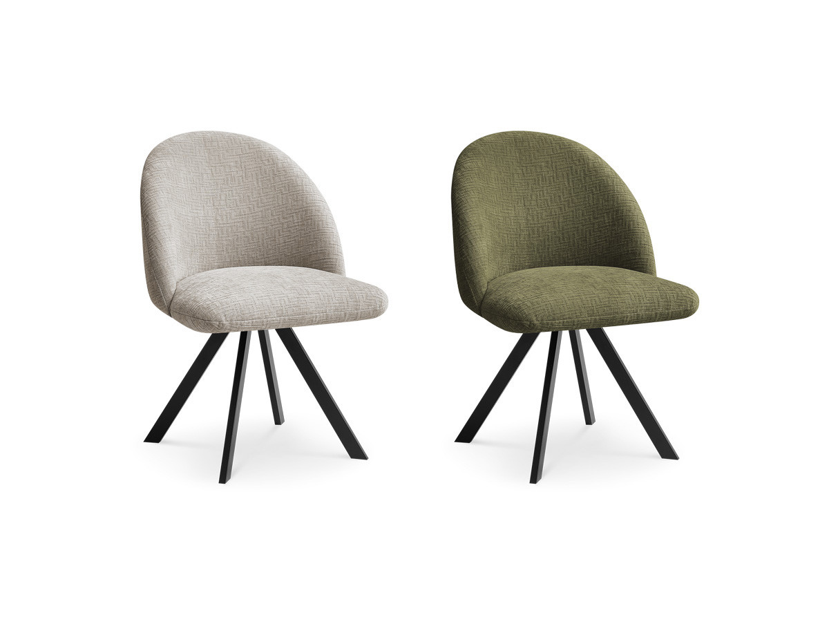 Set LALIE-stoelen met structuurstof en stervormige poten