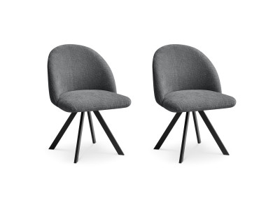 Lot de chaises LALIE tissu texturé et pieds étoile